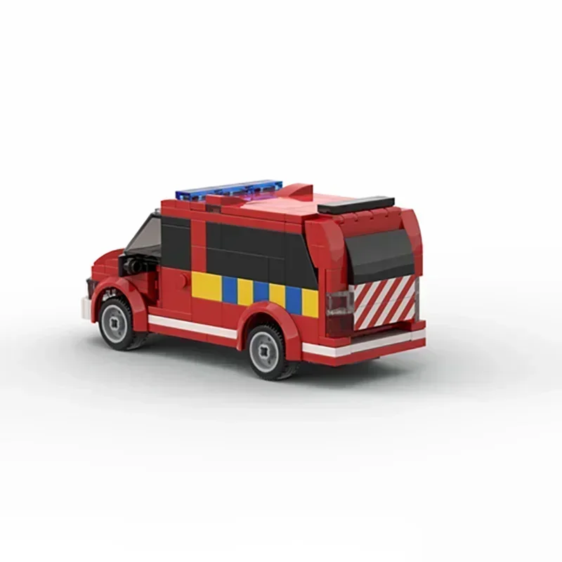 เมืองรถรุ่น Moc อาคารอิฐเบลเยียม Fire Chief รถเทคโนโลยี Modular Blocks ของขวัญของเล่นคริสต์มาส DIY ชุดประกอบ