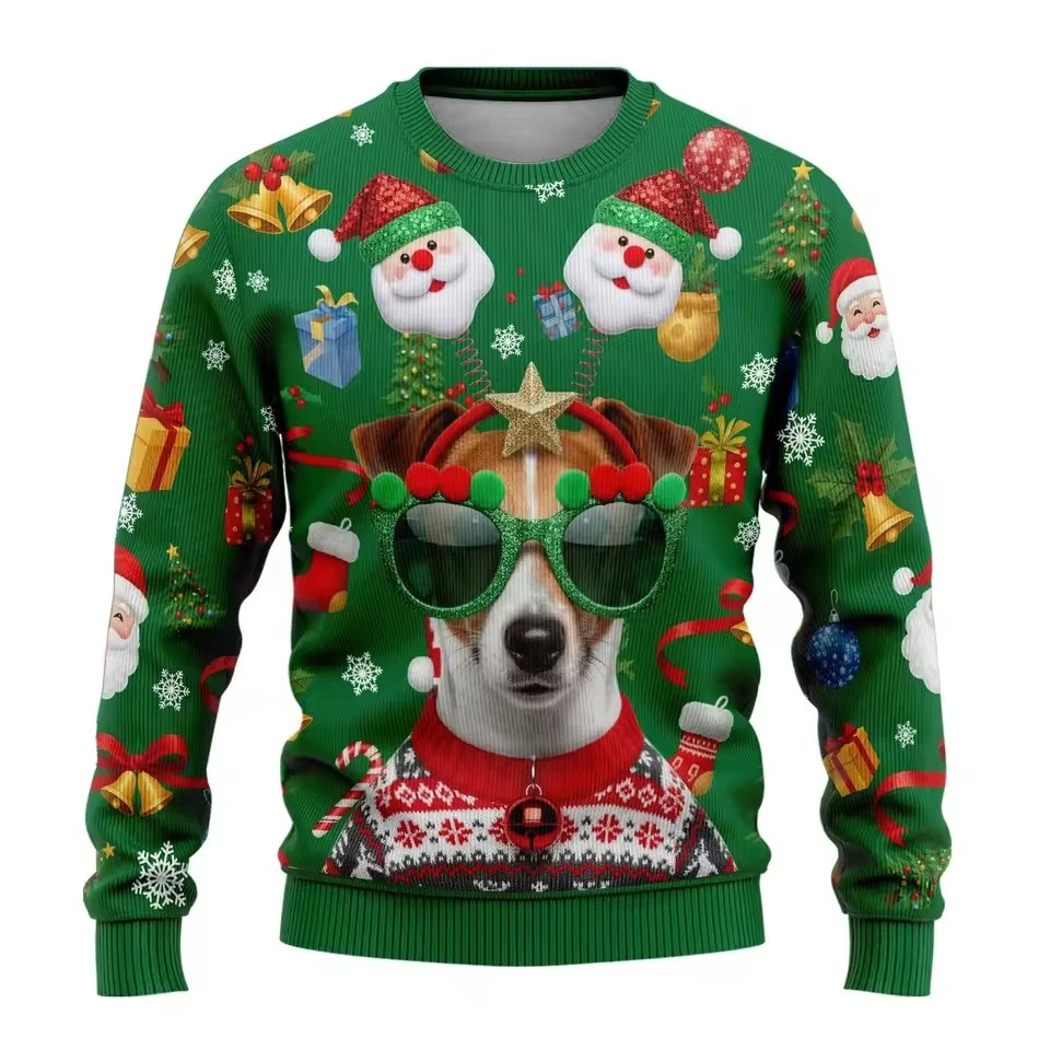 

Cute Cartoon Dinosaur Graphic Ugly Christmas Sweater For Men Women Clothes Pet Dog Pullovers Unisex Sweatshirt Polyester Hoodie