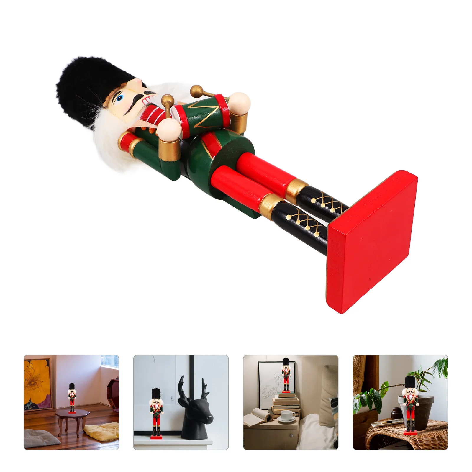 

Wooden Nutcracker Home Decor Soldier Theme Christmas Ornament Desktop Decoration Festival Gift Xmas Table Accent