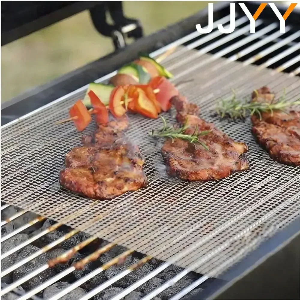 JJYY Teflon Grill Mats Kitchen Accessories Barbecue Mats Eco-friendly Baking Mats for Electric Grills Gas Grills Charcoal Grills