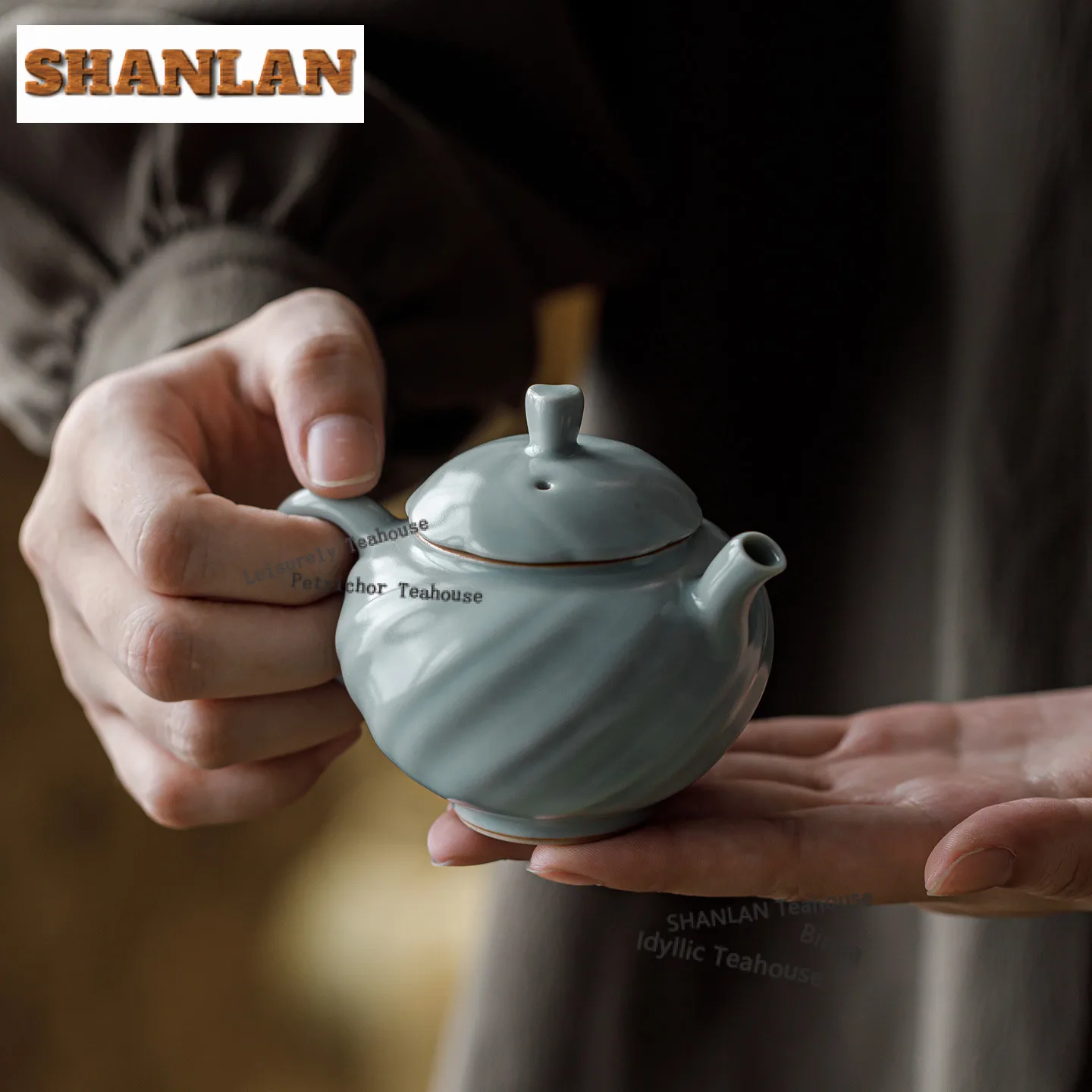 

120ml Ru Kiln Coloured Glaze Teapot Aesthetic Tea Infuser Pot Tea Making Kettle with Strainer Kung Fu Tea Cafes Accessories Gift