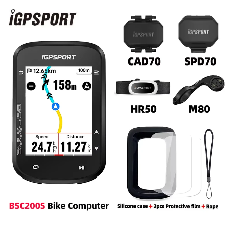 iGPSPORT BSC200S GPS-Fahrradcomputer 2,4-Zoll-Farbdisplay Drahtloser Fahrradtacho Bluetooth ANT+