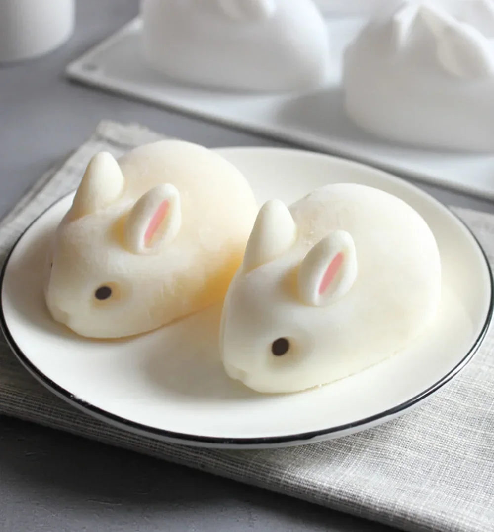 DIY 3D Rabbit Silicone Soap Mold Candle Mould Cute Cake Pudding Chocolate Dessert Baking Accessories Candle Making Supplies