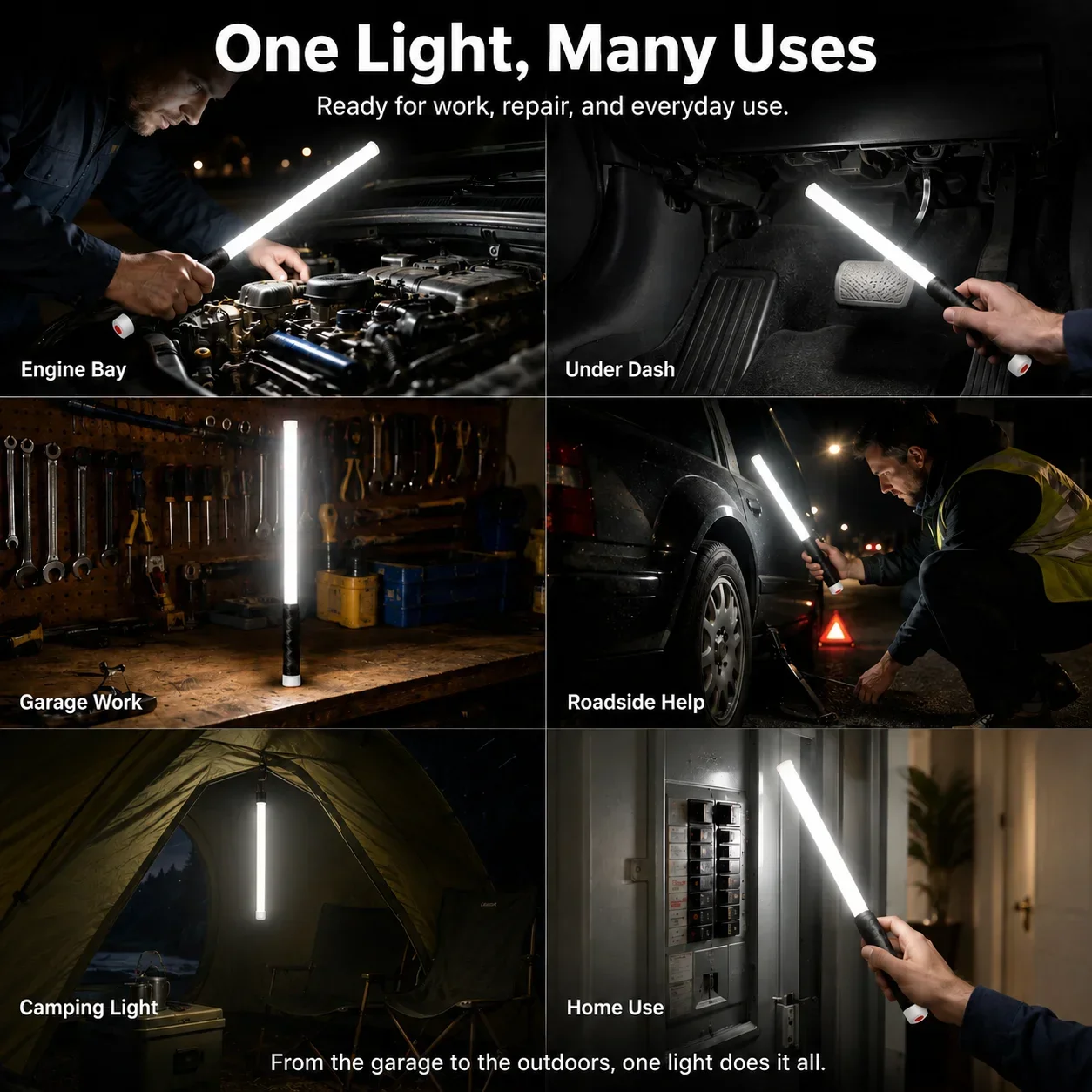 Flexible LED Work Light 800LM Rechargeable Bendable Inspection Lamp Type C 3 Modes IP67 Mechanic Automotive Engine Bay Light view 3