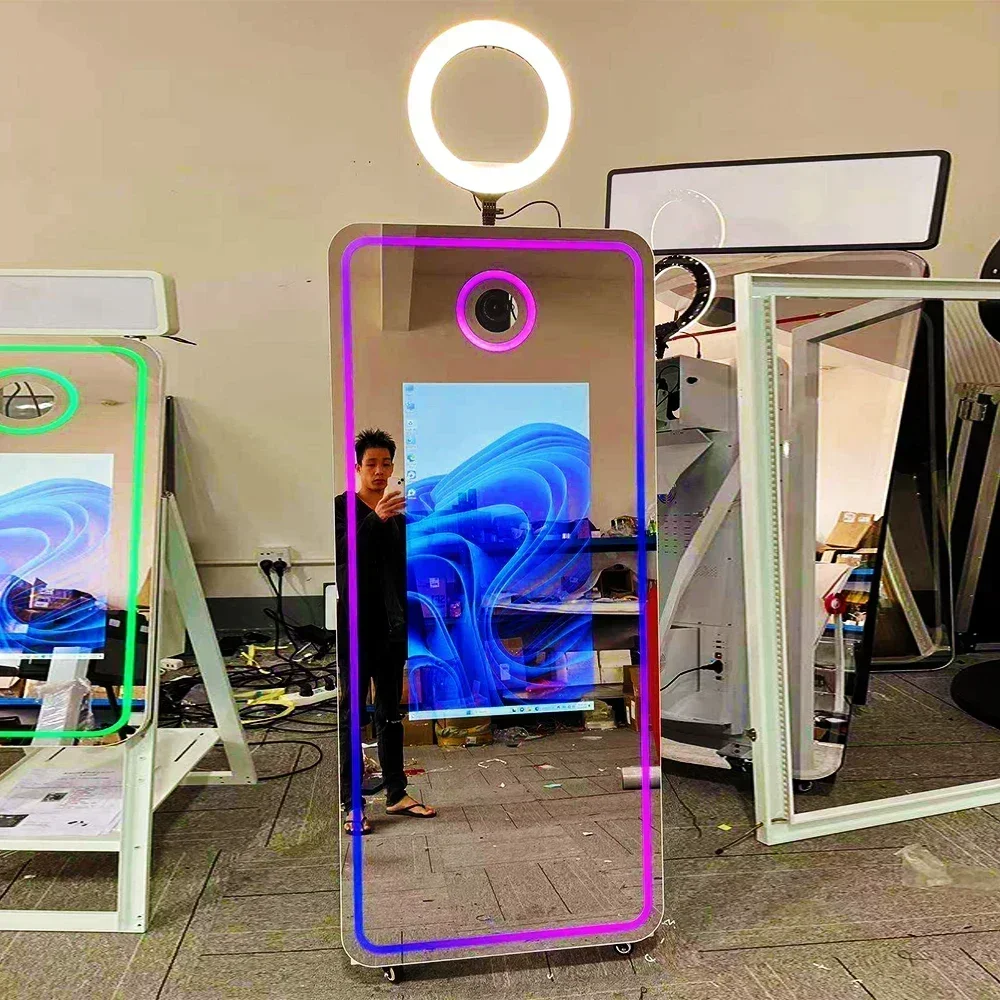 

2024 Best Choice 70 Inch Mirror Photo Booth Machine Portable Selfie Magic Photo Booth Mirror with and Printer