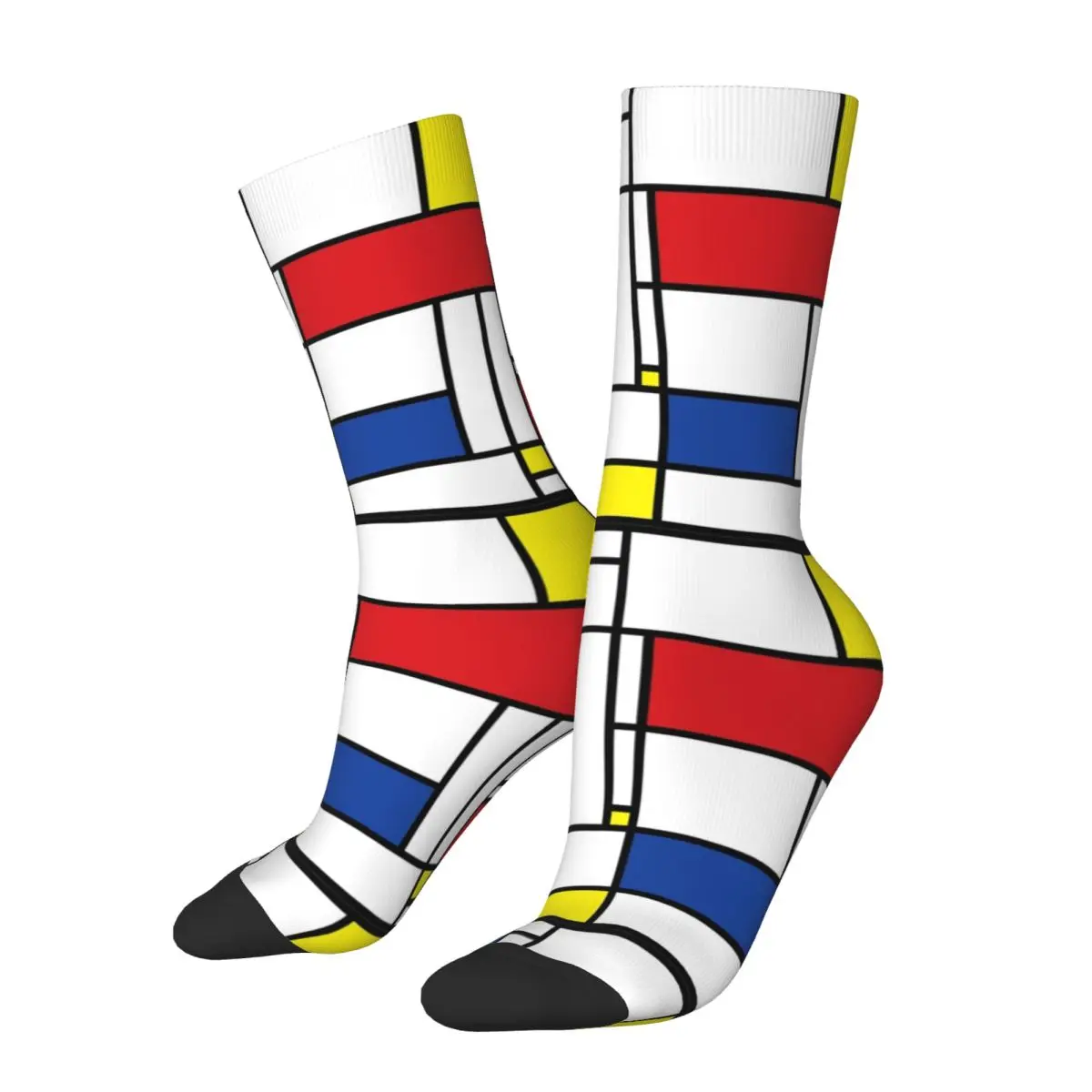 

Mondrian Minimalist De Stijl Modern Art Accessories Crew Socks Sweat Absorbing High Quality Middle Tube Socks Soft for Womens