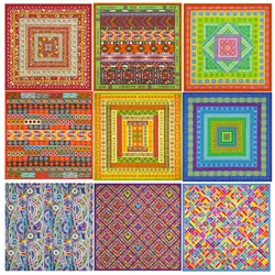 Bohemian Style One-side Digital Printed Hip Hop Cotton Bandanas Women Girl Headscarf Headband Neckerchief Headwear Square Scarf