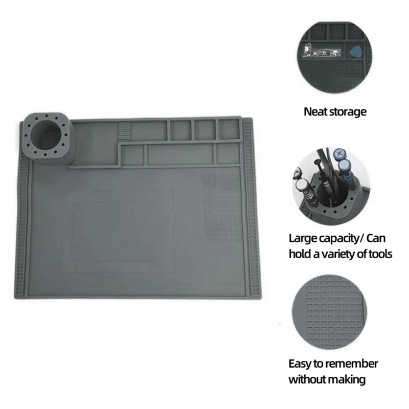 

【Today-Only!】Repair Pad Insulation Heat-Resistant Soldering Station Silicon Soldering Mat Work Pad Desk For BGA Soldering Statio