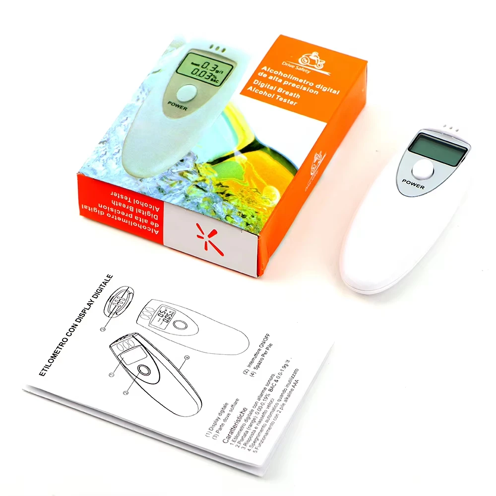 Mini Digital Alcohol Breath Analyzer Sound Alarm Breathalyzer Portable Alcohol Detector Drunk Driving Test Instrument for Househ