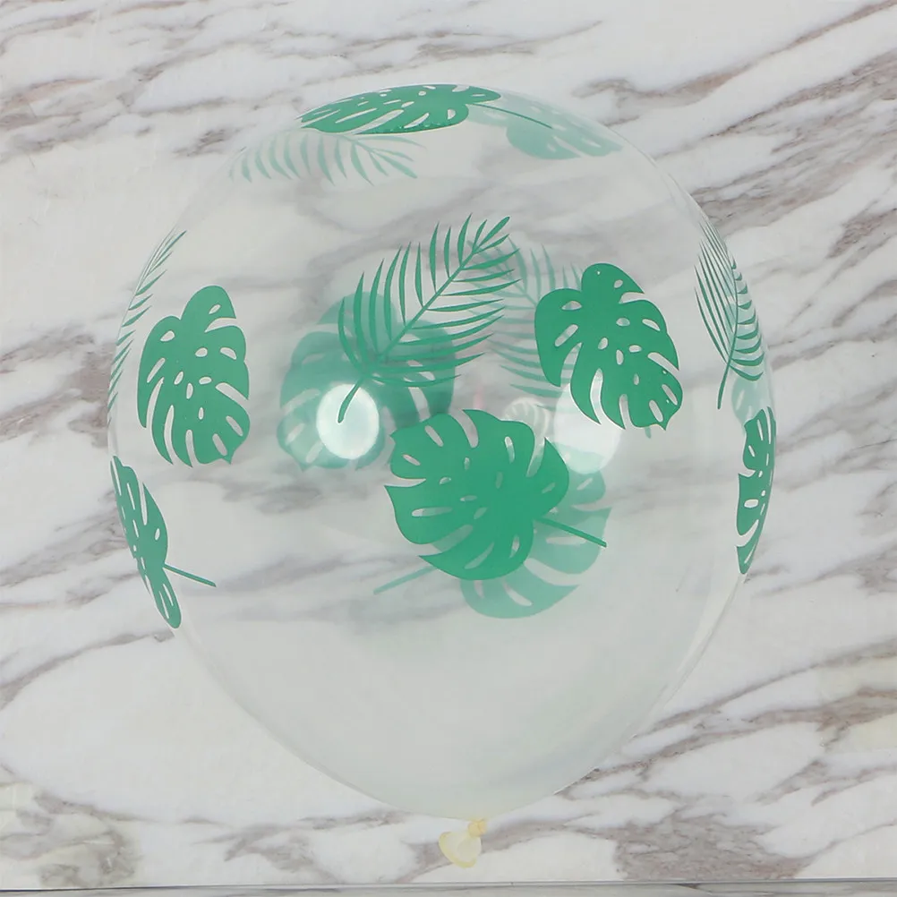 

100 шт. прозрачных латексных шаров в форме листьев монстеры премиум-класса для украшения вечеринок, дней рождения, дома, бара, клуба, фотозоны