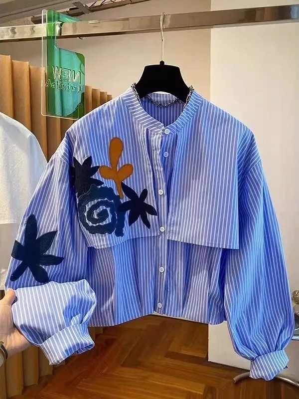 

plus Size Lantern Sve irt Patchwork Embroidery Spring Autumn round Ne Men's Women's Casual Breathable Comfortable irt