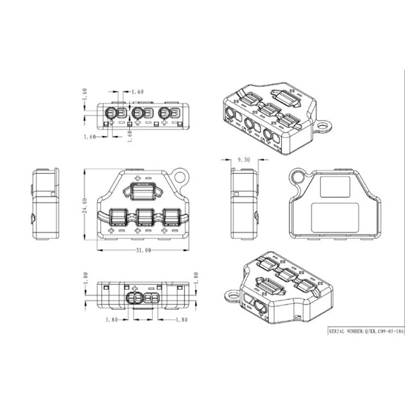 Distribuzione porte 0-42 V DC 3/6, scatola/distributore di condivisione porte, Hub porta per connessione modello Lghts