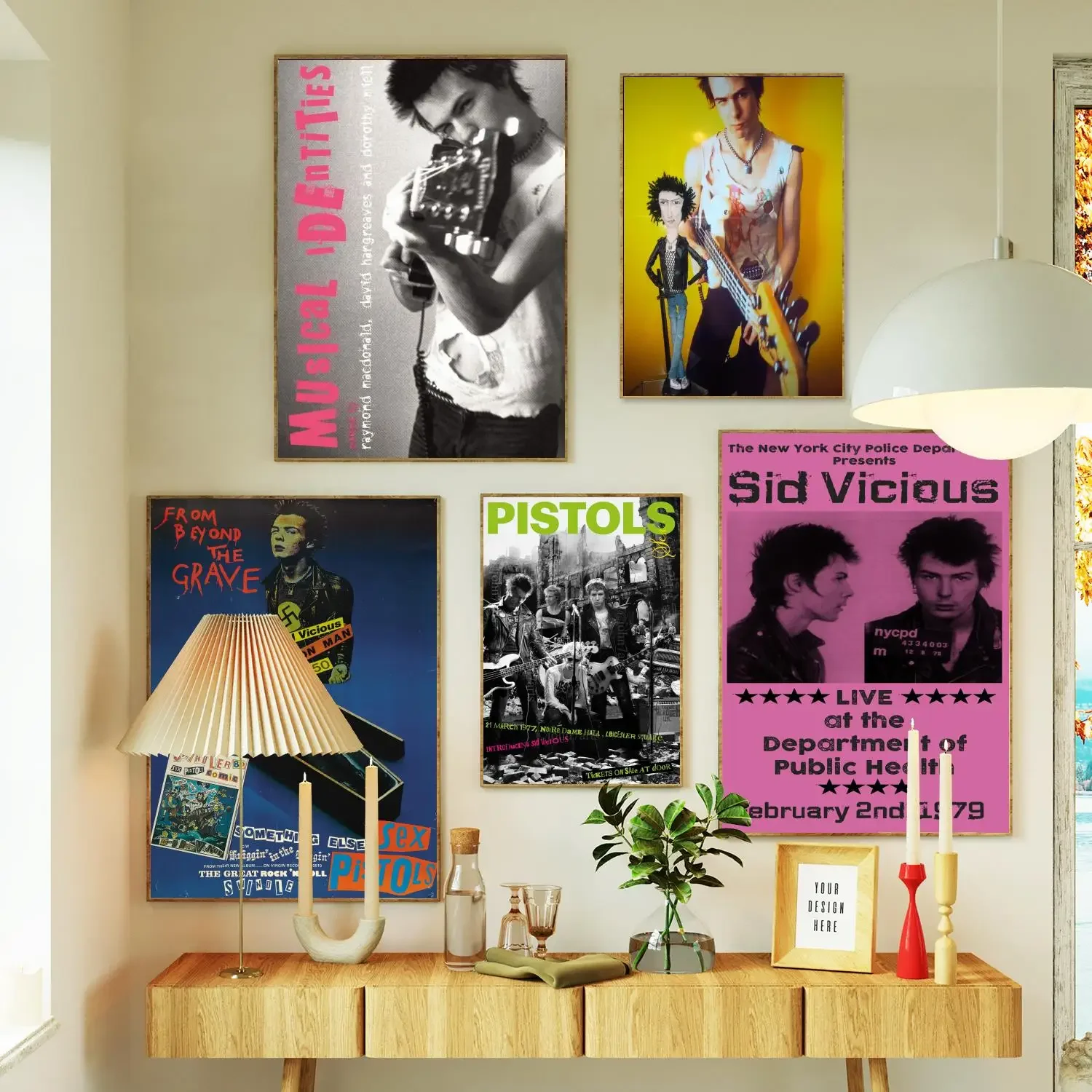 sid vicious Poster Prints Wall Art Canvas Painting Poster For Modern Family Living Room Home Decor