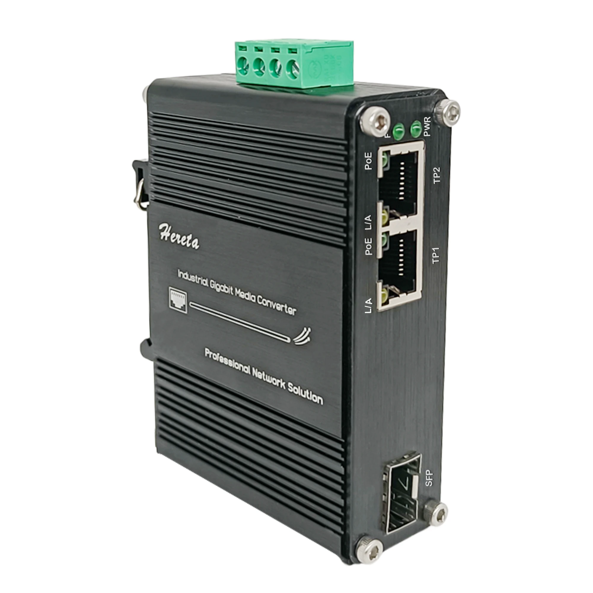 

3 Ports PoE Switch Ethernet 1000Mbps Industrial Gigabit 2 RJ45 Ports 1 SFP Port 12~48V DC Input Ethernet Media Converter