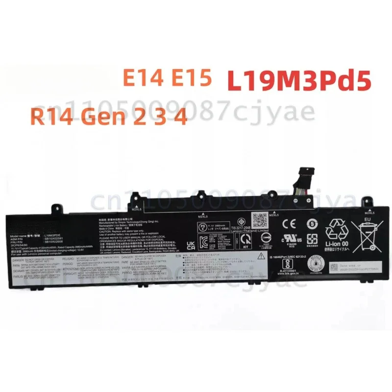 Long Lasting for Lenovo ThinkPad E14 E15 Gen 2 3 4 L19C3PD5 L19M3PD5 Laptop Battery