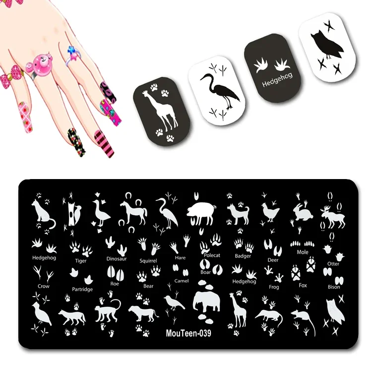 Bezem Heks Stempelen Platen Bezem Lady Nail Art Stamper Driehoek Hoed Vliegende Vrouwen Transfer Printing Voor Nail Art Design #034