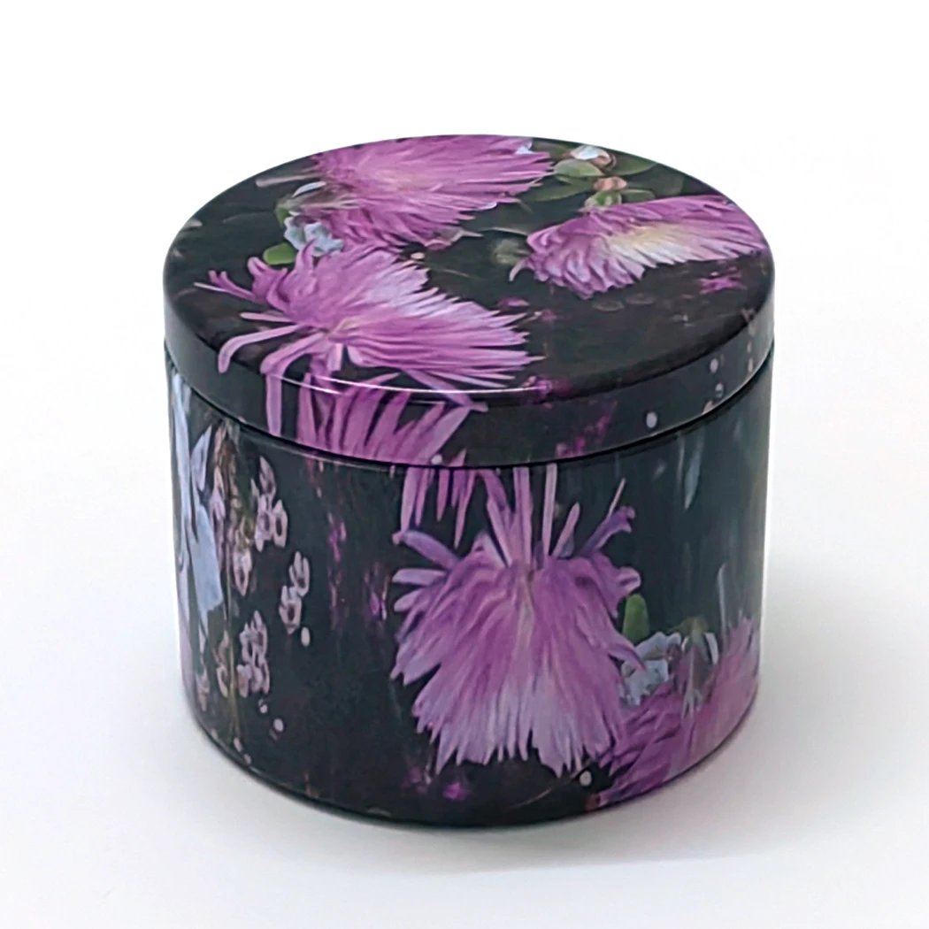 

20Pcs 4oz Floral Luxury Round Tea Tin Box, Metal Sealed Can with Imitation Wood Lid, Empty Food Storage Jar for Tea Coffee Sugar