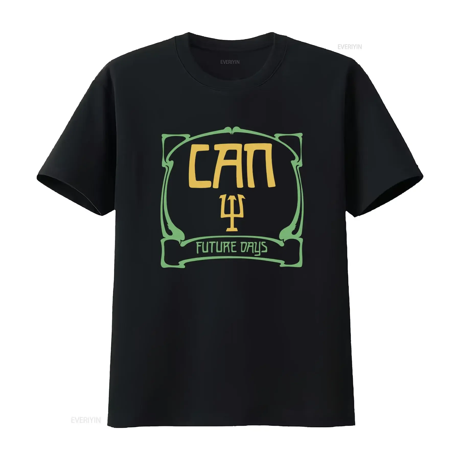 Can Future Days Screen Print  Black T Shirt Retro Design  vintage Washed streetwear designer clothes fashion Breathable Casual