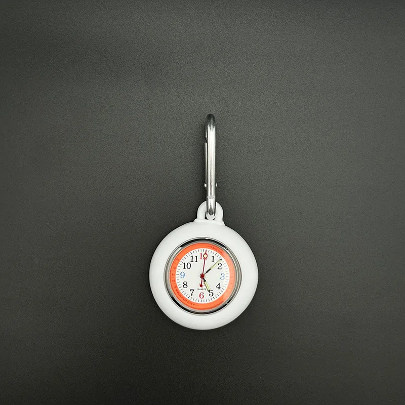 New Style White Simple Border Retro Pointer Quartz Movement Pocket Watch Multifunctional Hiking Backpack Bag Charm Quartz Watch