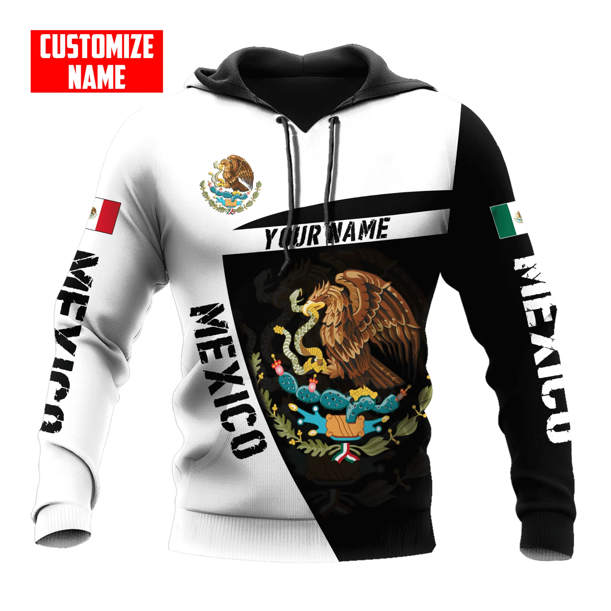 Sudadera con capucha con estampado de águila mexicana para hombre, ropa suelta, cómoda, producto de tendencia, Otoño e Invierno