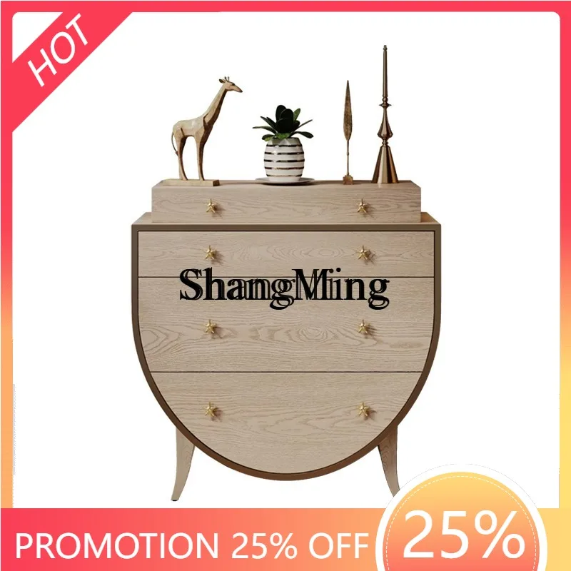 

ZYY light luxury solid wood chest cabinet household bedroom storage drawer modern simple living room decoration cabinet