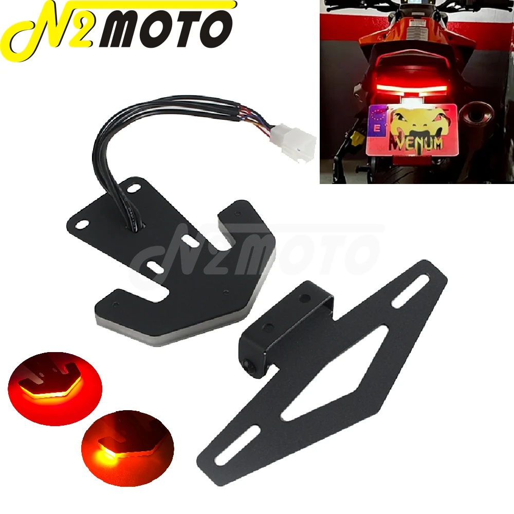 For KTM 790 Duke 890 Motorcycle Tail Tidy Fender Eliminator Kit License Plate Number Bracket w/ Turn Signals Brake Stop Lamps