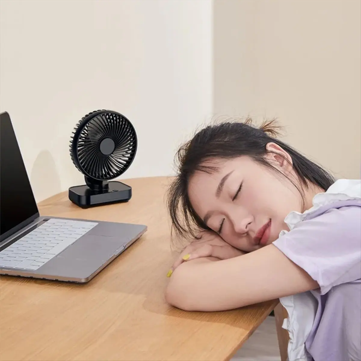 

HGHO Portable Desk Fan Type-C Rechargeable Desktop USB Cooling Fan Wireless Oscillating Wall Mount Fan 90° Degree Adjustment