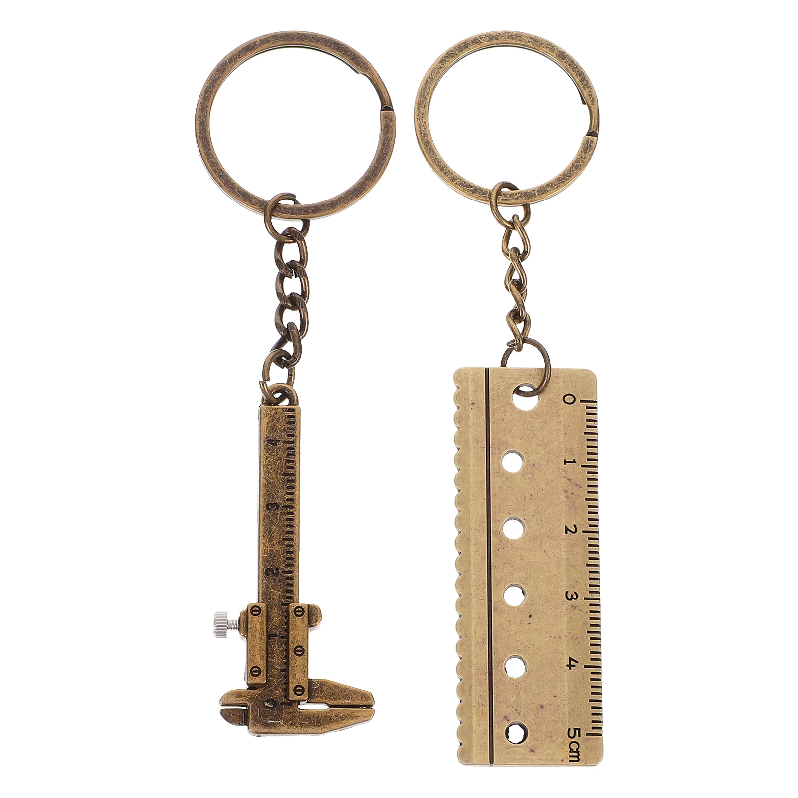 

2Pcs Mini Vernier Caliper Keychain Portable Key Chain Ruler Metal Measuring Tool for Backpack Purse Travel Functional Key