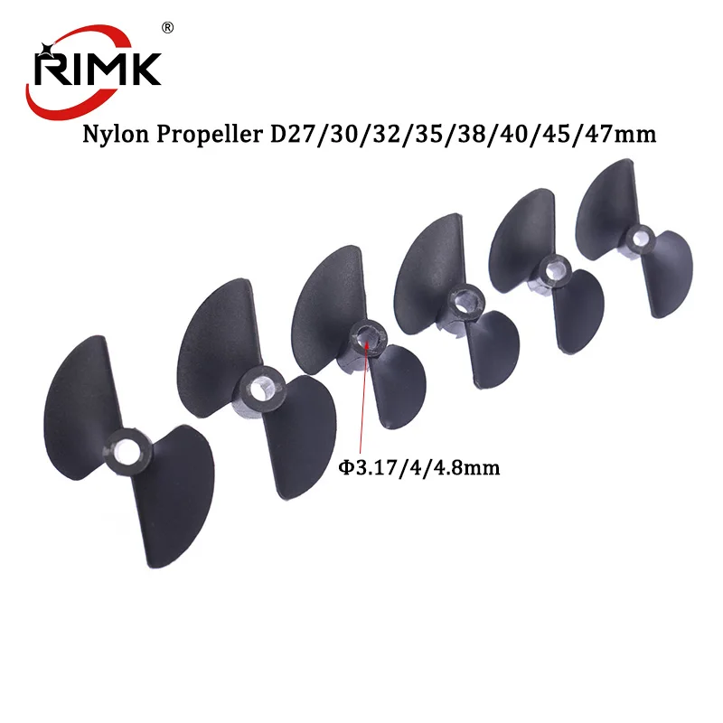 1pc Rc Boat 2 Blades Nylon Propeller Pitch=40mm D27/30/32/35/38/40/45/47mm High Strength Screw for 3.175/4/4.8mm Prop Shaft