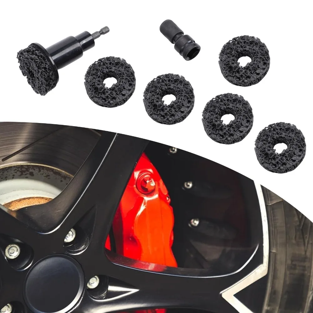 7PCS 6 Grinding Heads Wheel Hub Resurfacing Kit Rust Removal For 1/2 Inch Drill Wheel Stud Cleaner Tools Universal