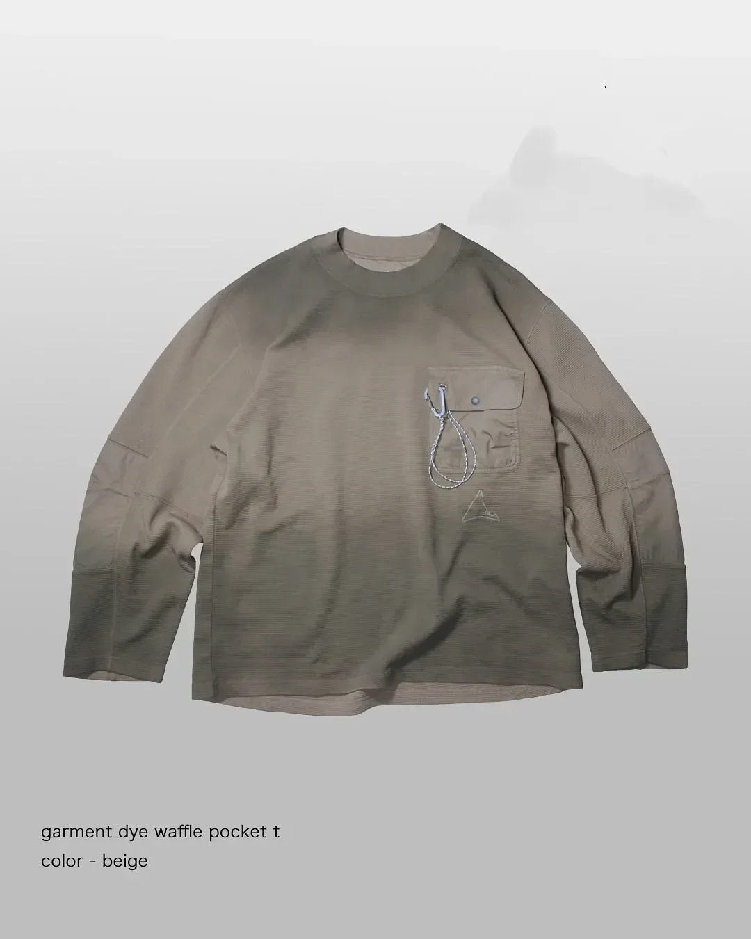 ROA Grament-Dyed Waffle Functional Waffle Wash Long Sleeve Pocket T-Shirt