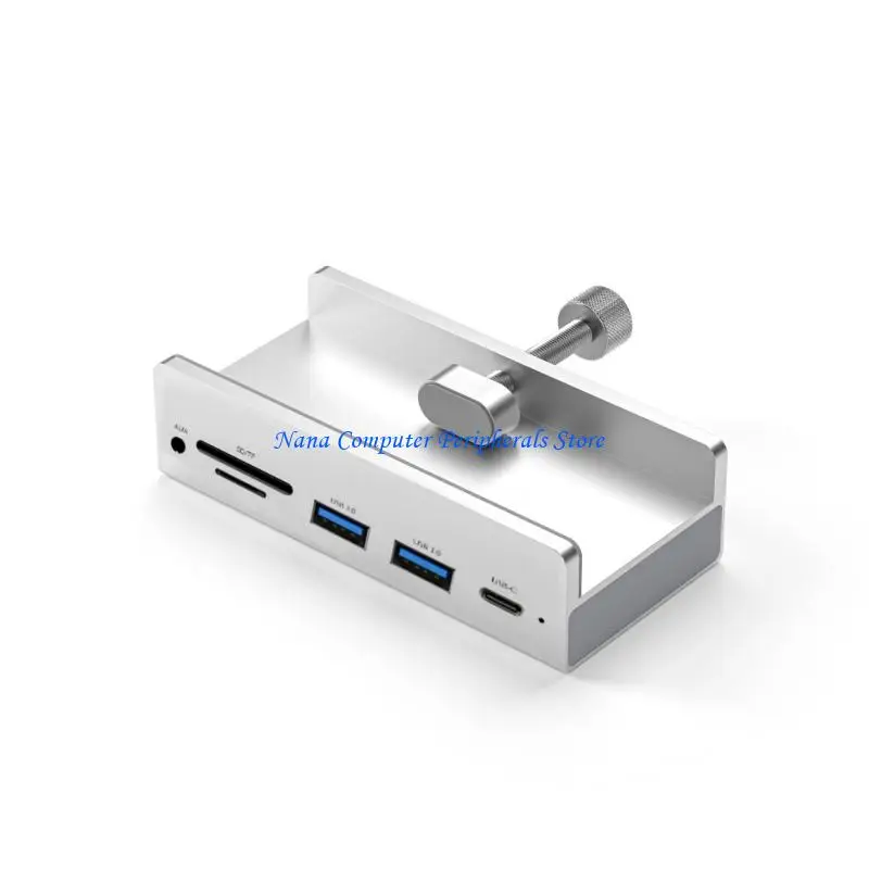 F68C 6 in 1 USB3.0 Adapter USB Clip On Docking Station USB3.0 Adapter Multiport Splitter 5Gbps High Speed Adapter For PC Laptop