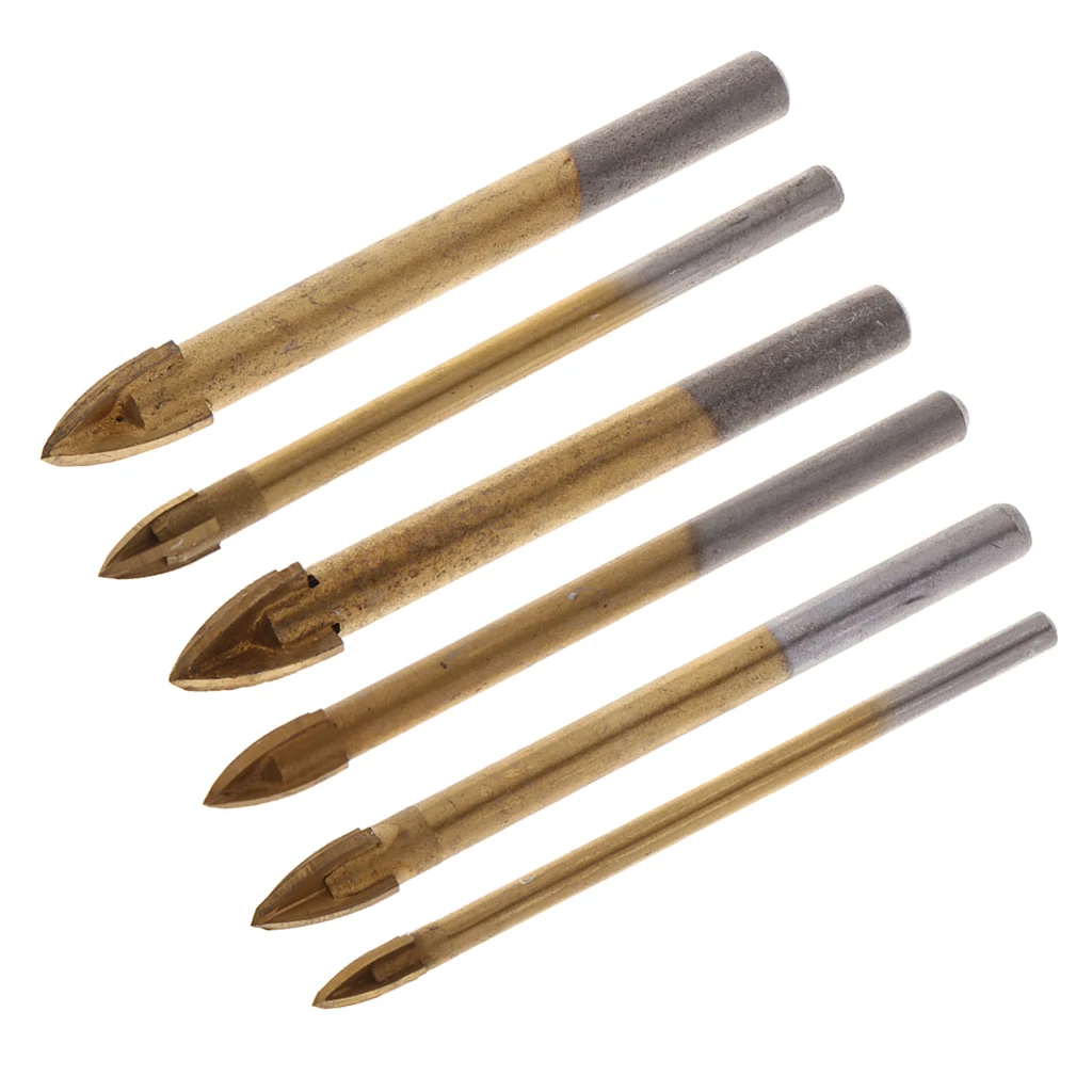 Masonry Drill Bits (Tile, Brick, Concrete, Glass, Plastic,Wood) with Industrial Strength Carbide Tips