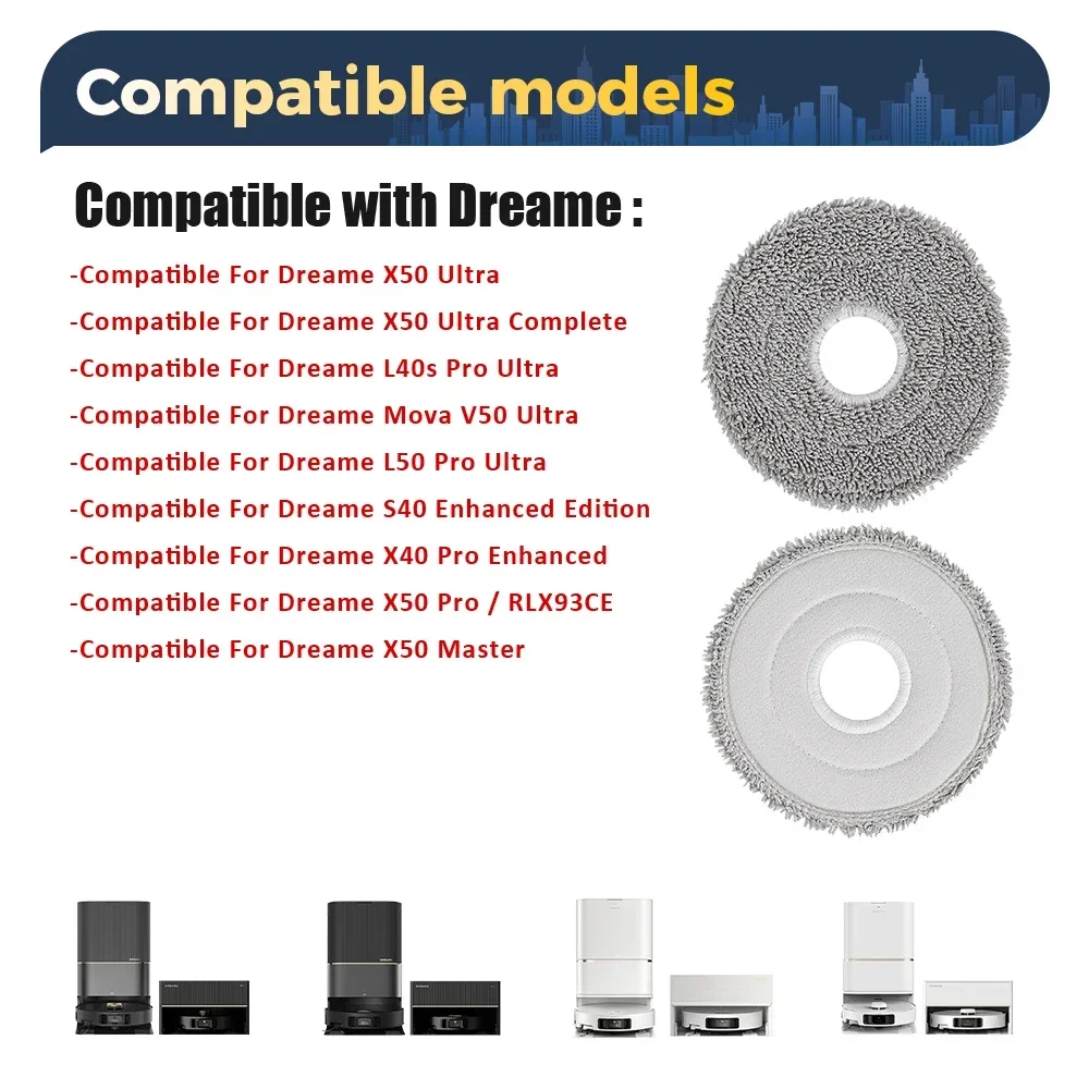 أجزاء وسادة الممسحة لـ Dreame L10/L20/L30 Ultra، X10/X40/X50 Ultra، X20/X30/X40/X50 Pro/S10 Pro لـ Xiaomi Mijia Omni X10+ X20+/Mop 3S #2