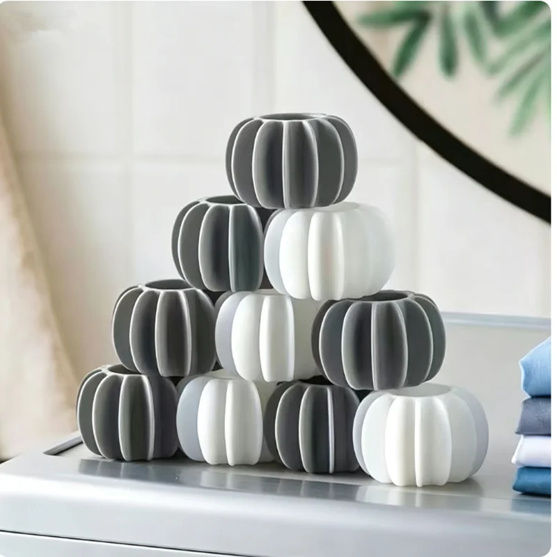 8 large-sized grey silicone laundry balls, reusable,anti-tangling,suitable for top-loading washing machines,reducing clumping.