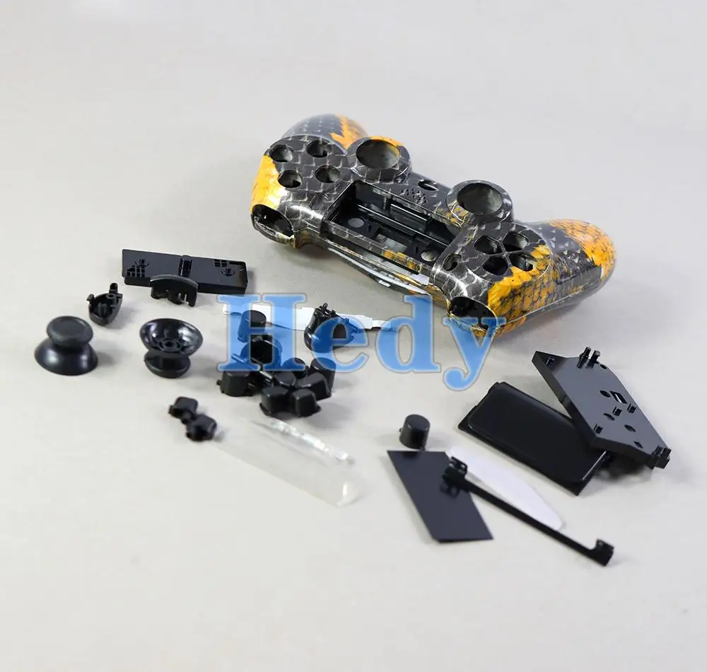 1 Juego de funda carcasa completa con botón para PS4 2,0 JDS 001 JDM 011 cubierta frontal trasera para controlador Sony PS4