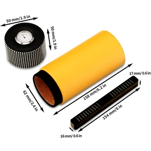 Lederzigarrenschachtel, Zedernholz, Zigarre tragbares Glas, Luftbefeuchter, Hygrometer, passen für 5 Zigarren 8 Hauptverkäufe Zigarettenboxen - №4