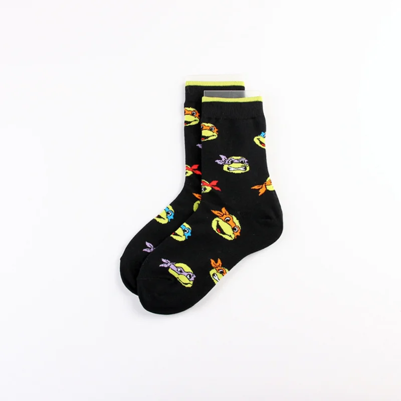 Anime Teenage Mutant Ninja Turtles Socks Cartoon Knitted Cotton Socks Pure Cotton Male Fashion Trend Tube Socks Direct Selling