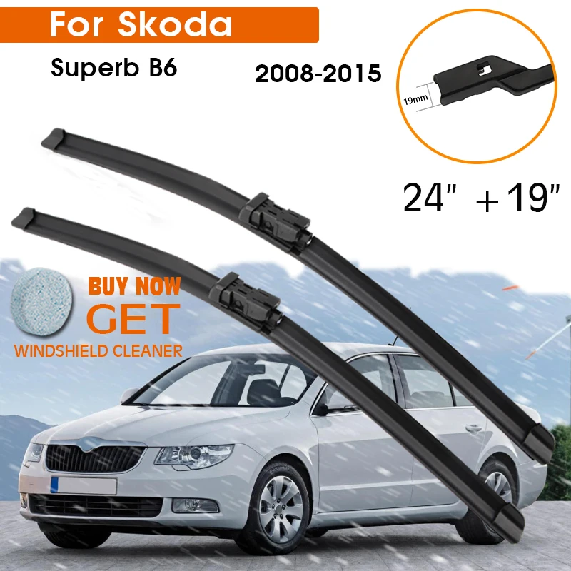 

Car Wiper Blade For Skoda Superb B6 2008-2015 Windshield Rubber Silicon Refill Front Window Wiper 24"+19" LHD RHD Accessorie