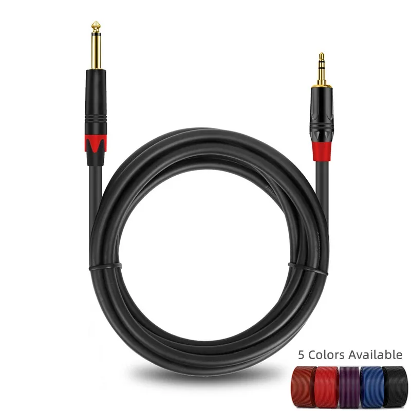 Longer HiFi AUX Cable 6.5mm to 3.5mm Audio Single Track Speaker Cable for PC Guitar DVD Mixer Phone Computer Amplifier Cable