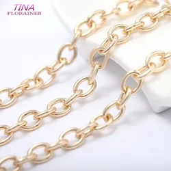 1 Meter 14K Gold Color Plated Brass Jewelry Making Supplies O Chain DIY Necklace Earrings Bracelets Chain Spool