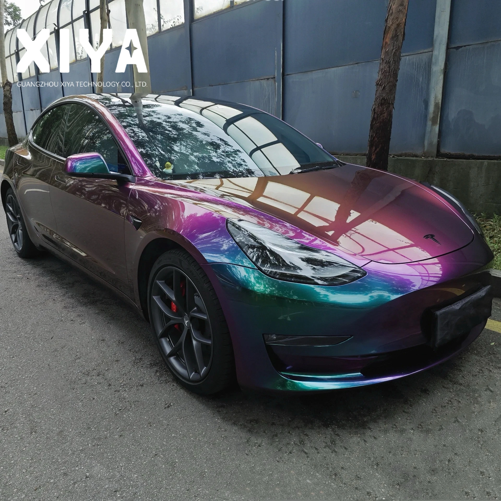 Film Pembungkus Bodi Mobil PVC Vinyl PET Bunglon Hijau Merah Ungu