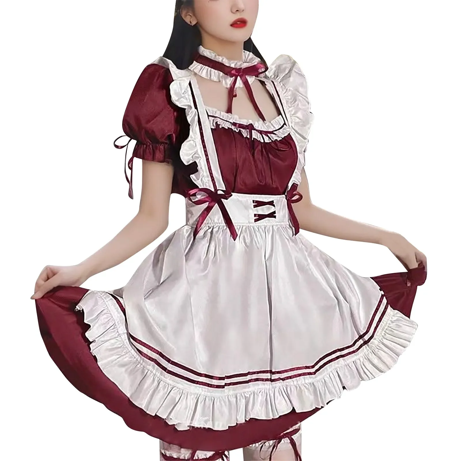 2023 Black Cute Lolita Maid Costumes Girls Women Lovely Maid Cosplay Costume Animation Show Japanese Outfit Dress Clothes