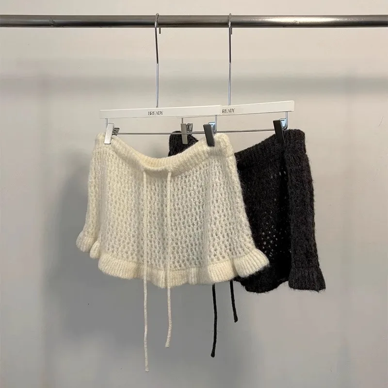 

Dongda Gate Выдалбливают Camere Многослойная трикотажная юбка с поясом и эластичной резинкой на талии Женская юбка трапециевидной формы с высокой талией