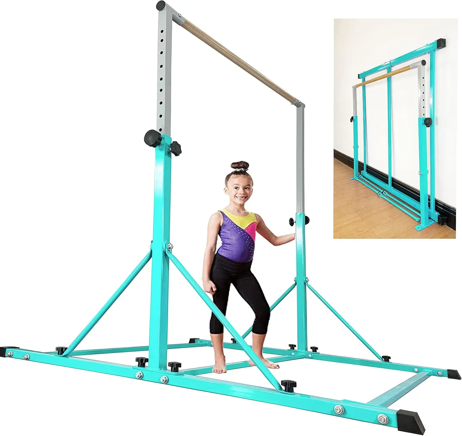 Bar For Kids and Teenage Ages 3-25, 5 / 6 Base Length, 5 / 6 Height, Gymnastic Kip Bar Horizontal Bar For Gymnast, G