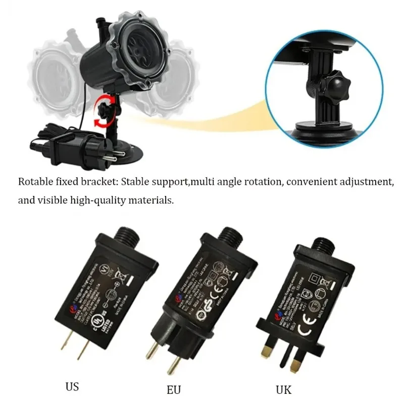 10 Card Christmas Projector Light 8 Patterns Animation Effect Stage Spotlight with Remote Halloween Party Garden Projector Light