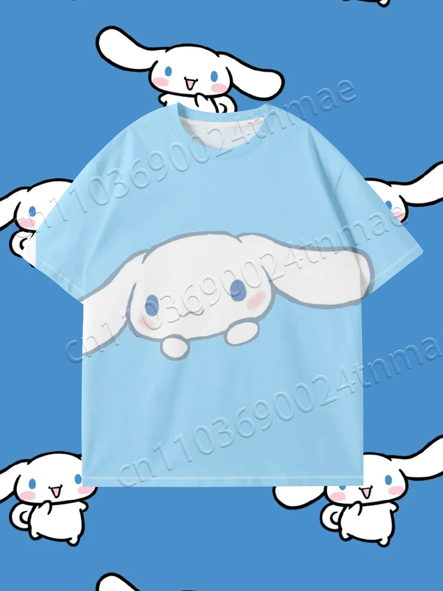 

Miniso 2025 Minimalist Cinnamoroll 3D Visual Print Shirt 100cm-160cm S-5XL Baby Girl Clothes Toddler Girl Clothes