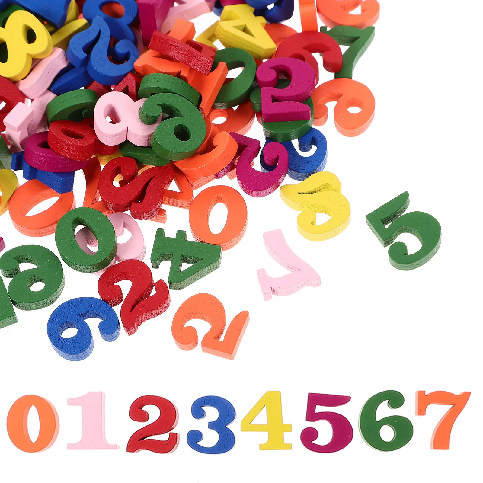 200Pcs Wooden Numbers Decor Large Wood Craft for Party Home Office Desk Holiday Gift Wear-Resistant Table Decorations