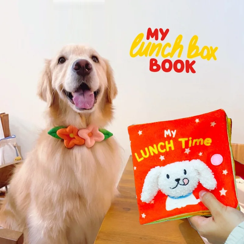 

Pet Hidden Food Book Cute Squeaky Toys Reading Toy Dog Plush Puppy Toy Squeaky Dog Toy Increase Wisdom Dog Interactive Toys