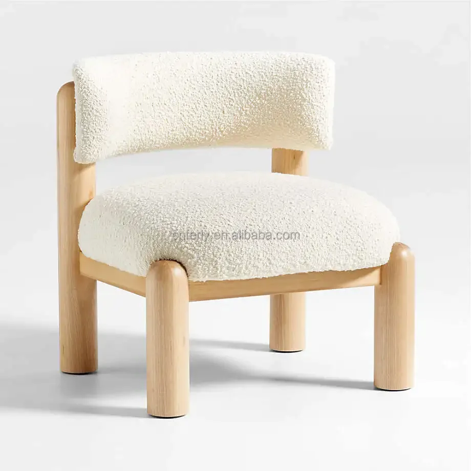 

American style living room chairs set foam cushion lounge chair solid ash legs fabric lounge chair